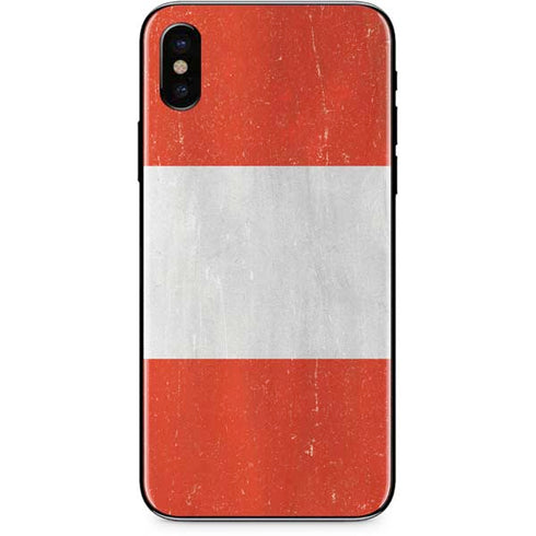 Peru Flag Distressed iPhone X Skin
